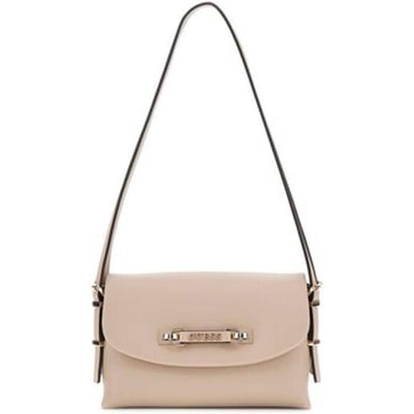 Lefia Pebble PU Flap Shoulder Bag Womens Simply Taupe Smooth Faux-Leather - Picture 1 of 6